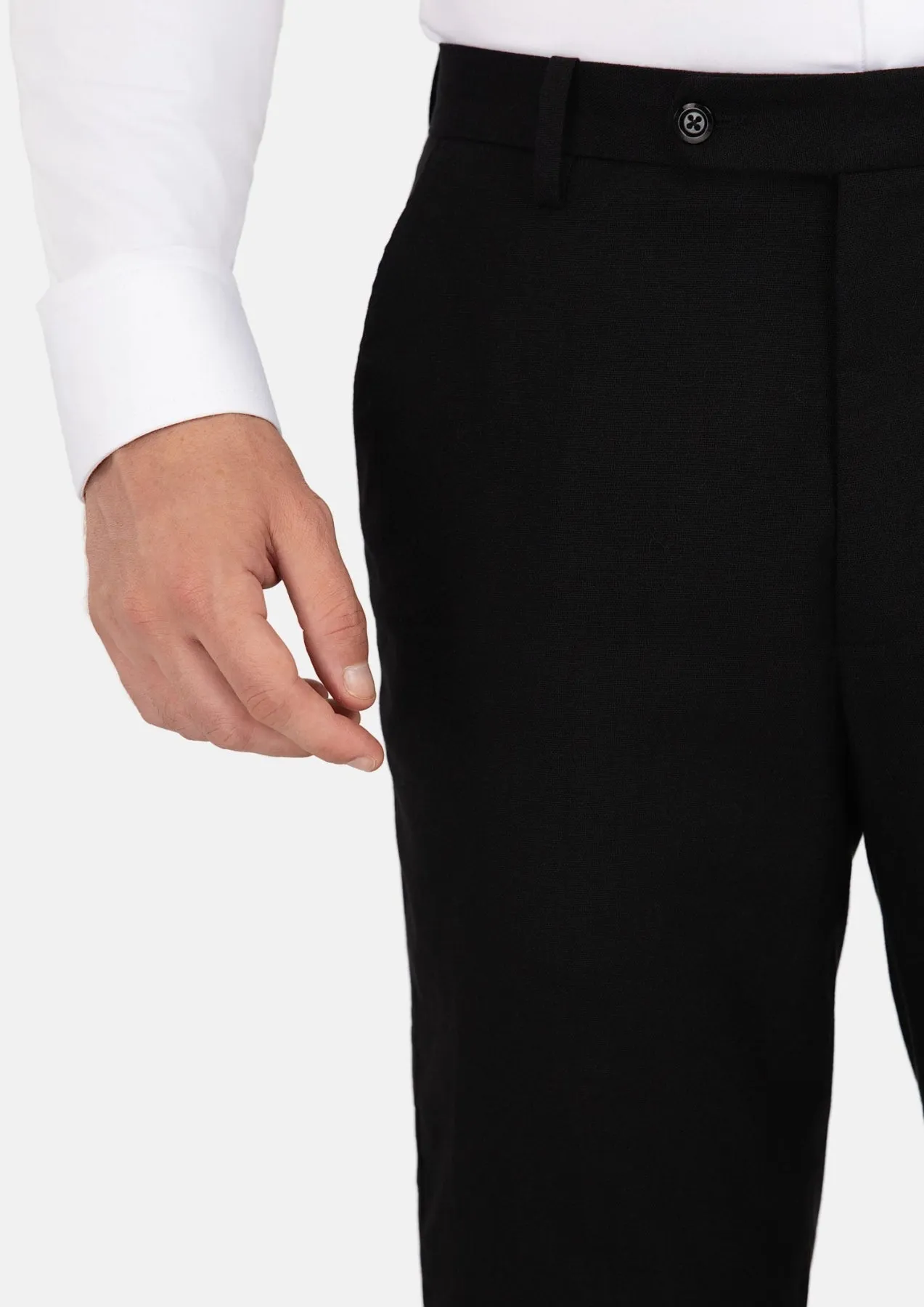 Black Linen Blend Pants sold by Sartoro product image thumbnail 2