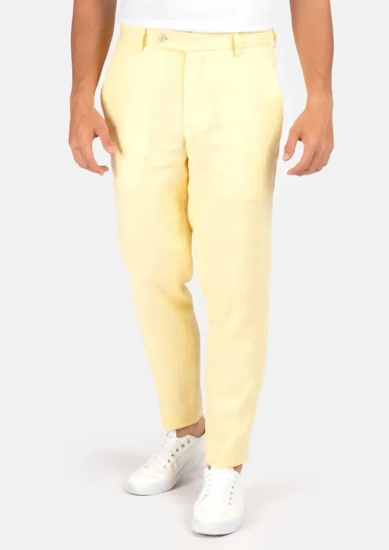 Light Yellow Linen Pants sold by Sartoro