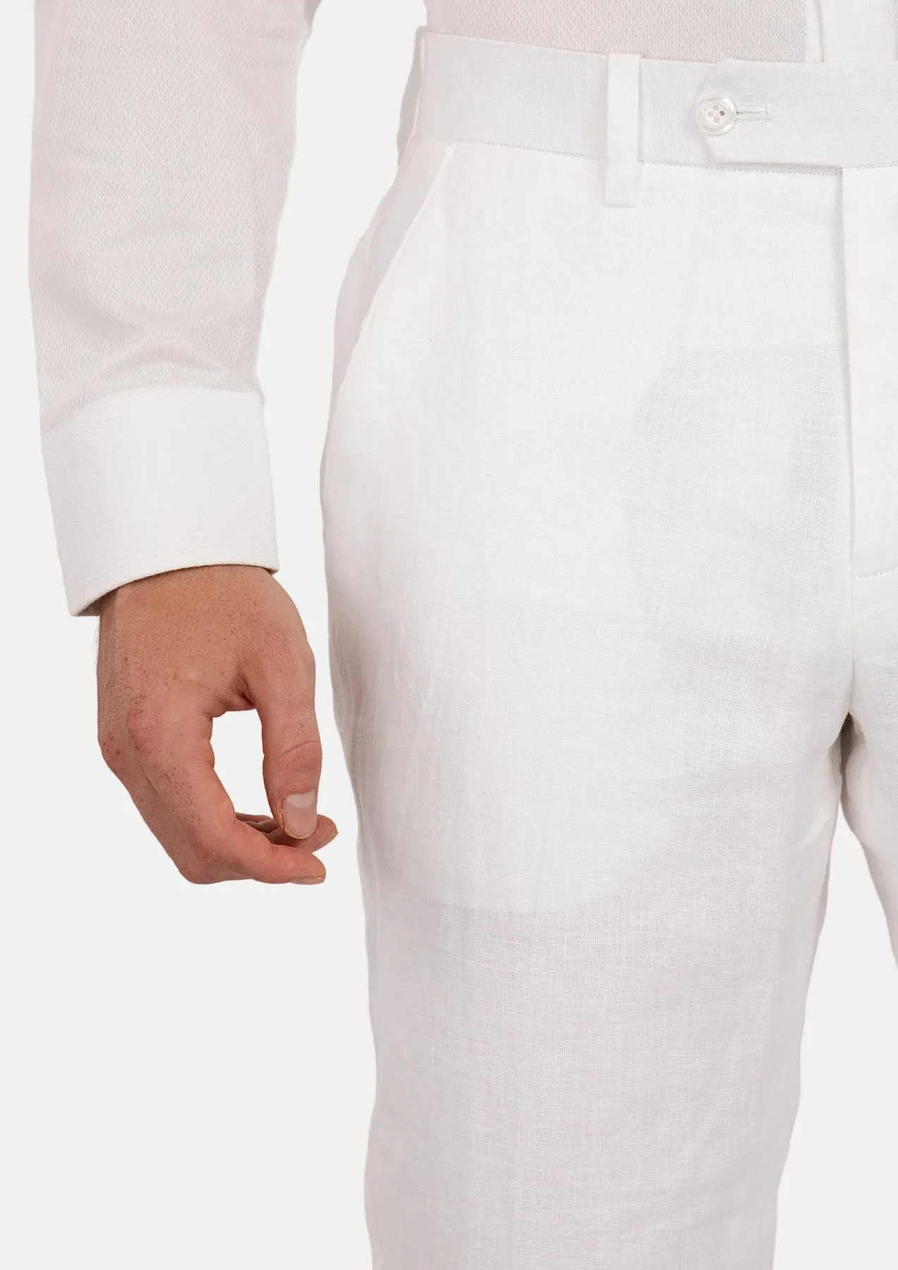 White Linen Pants sold by Sartoro product image thumbnail 2