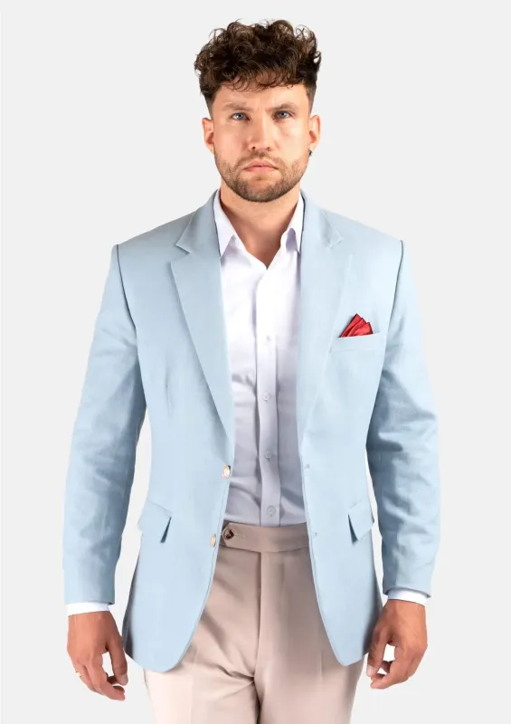 Astor Maya Blue Linen Blend Jacket sold by Sartoro