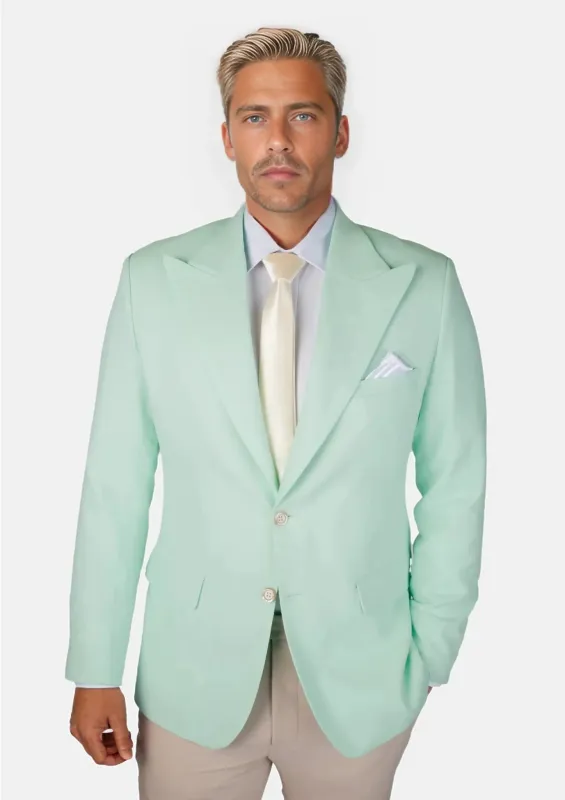 Hudson Mint Green Linen Blend Jacket sold by Sartoro