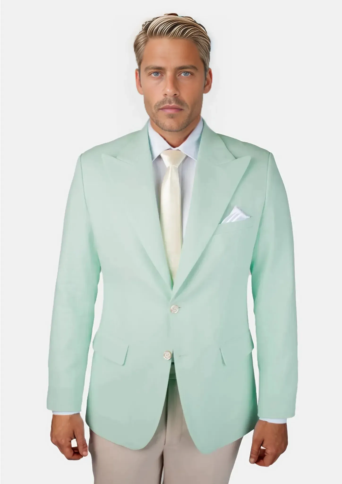 Hudson Mint Green Linen Blend Jacket sold by Sartoro product image thumbnail 5