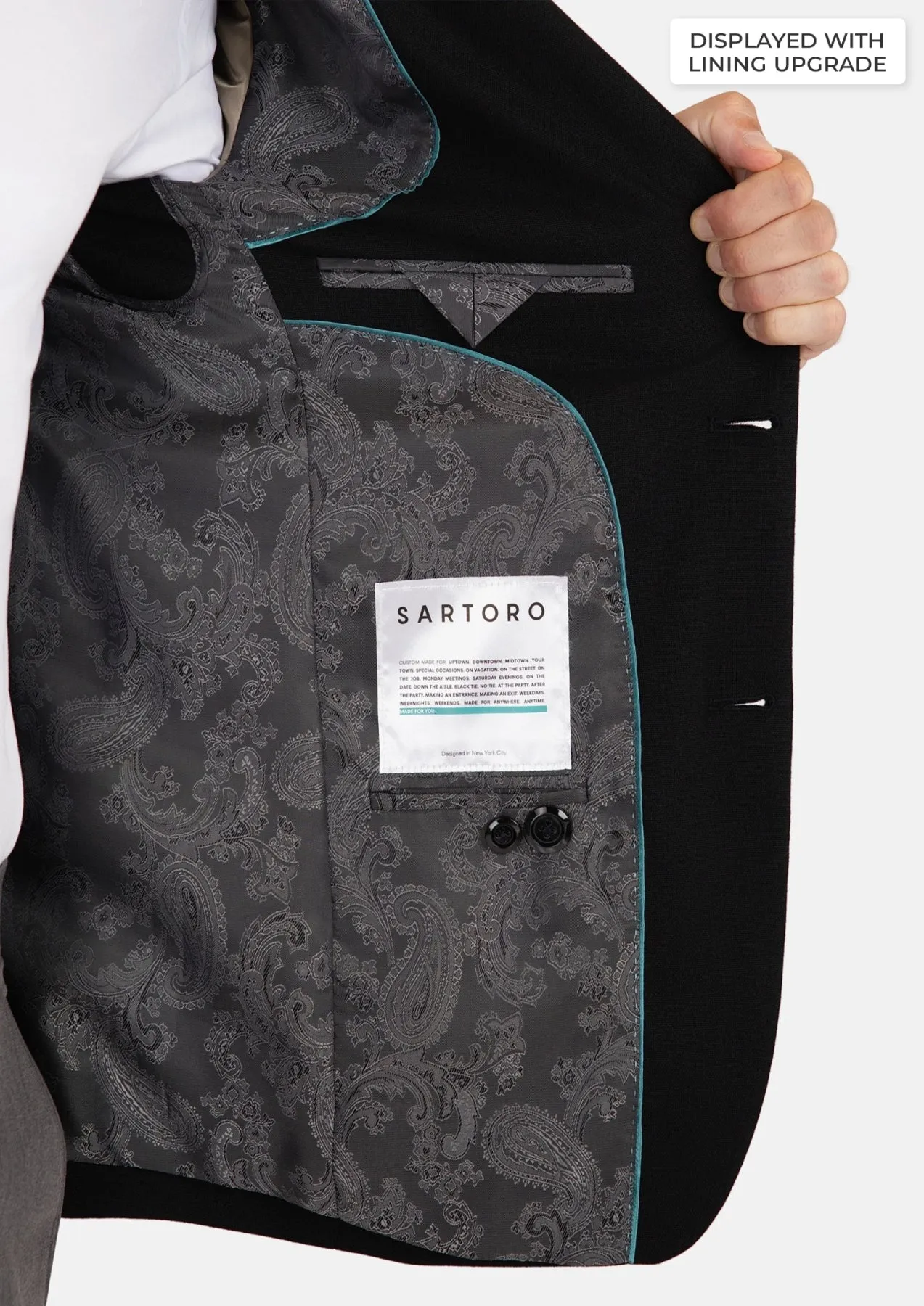 Ellis Black Linen Blend Jacket sold by Sartoro product image thumbnail 4