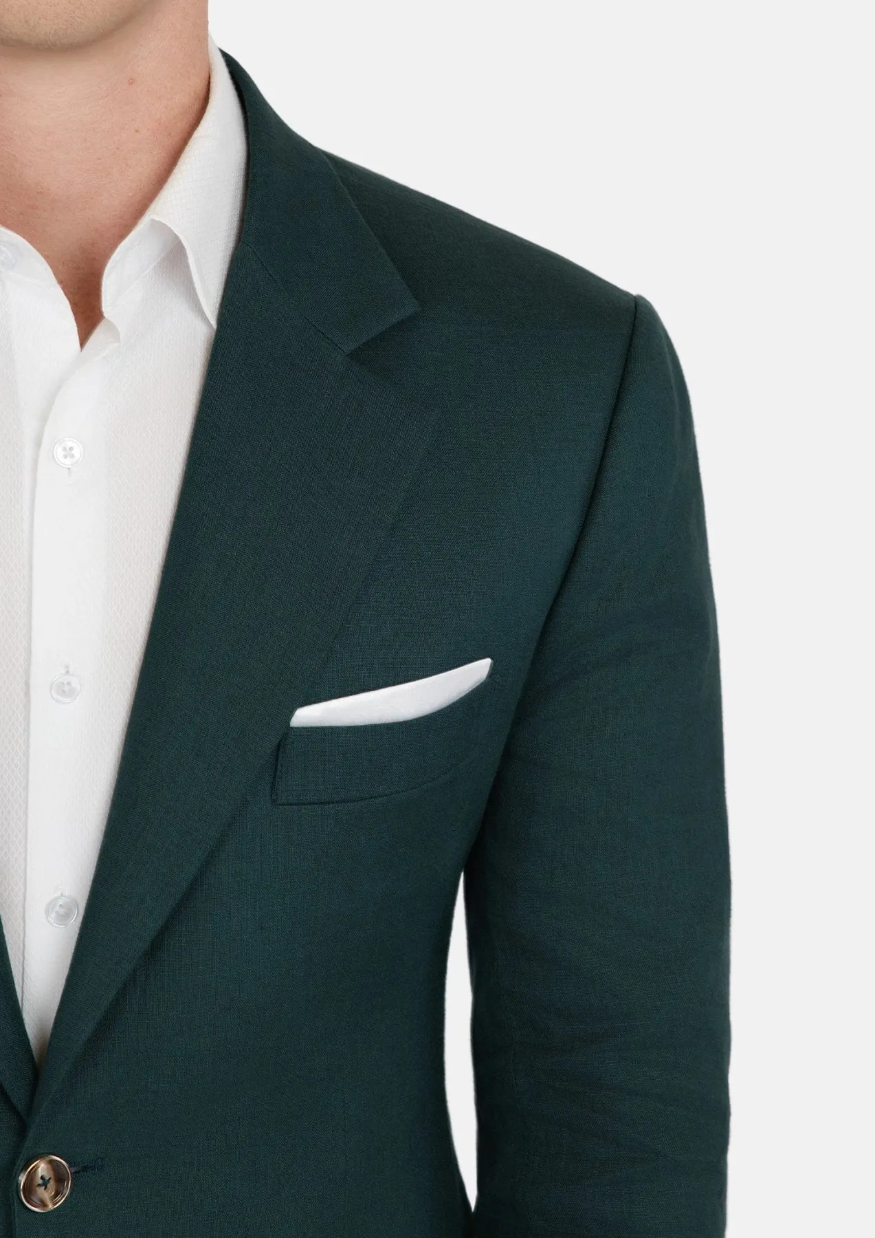 Hudson Phthalo Green Linen Jacket sold by Sartoro product image thumbnail 2