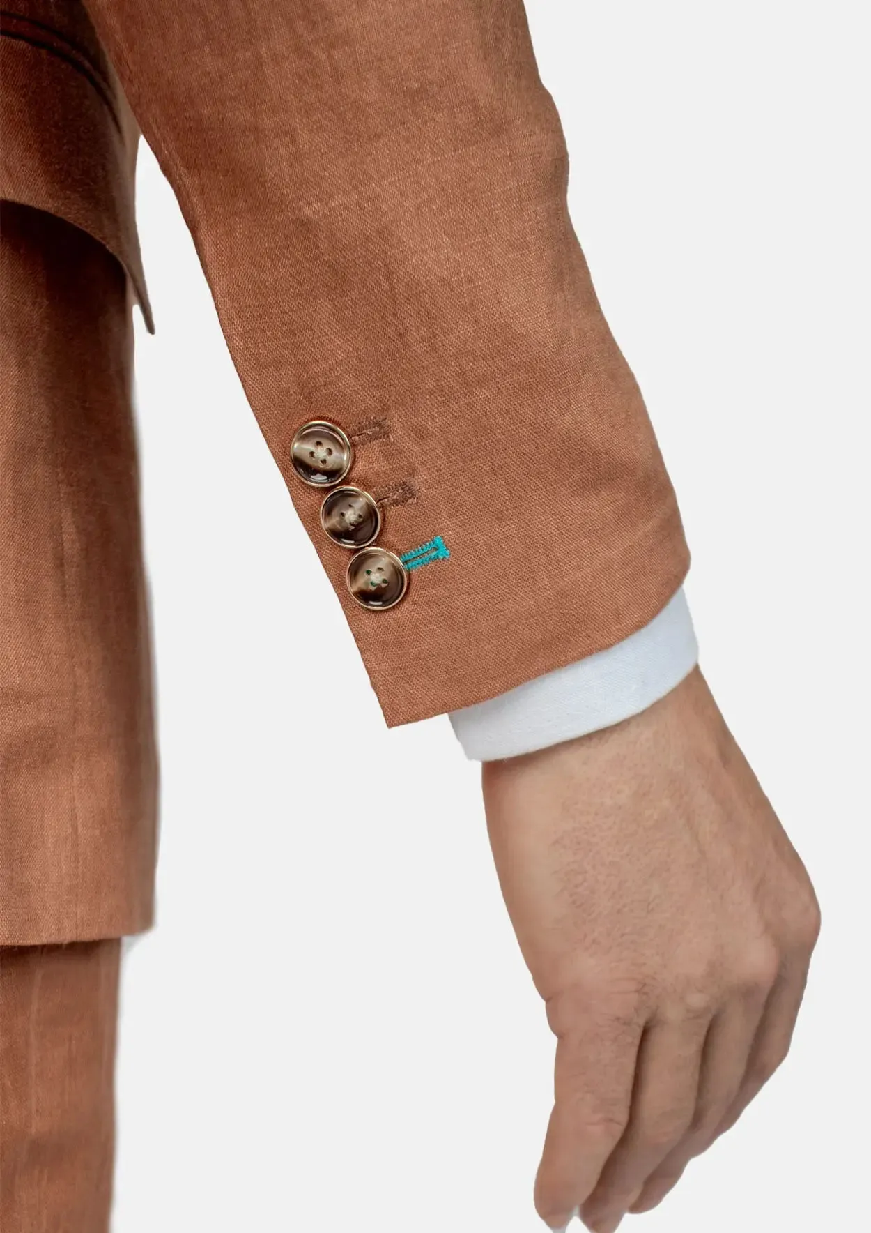 Astor Amber Brown Linen Jacket sold by Sartoro product image thumbnail 5