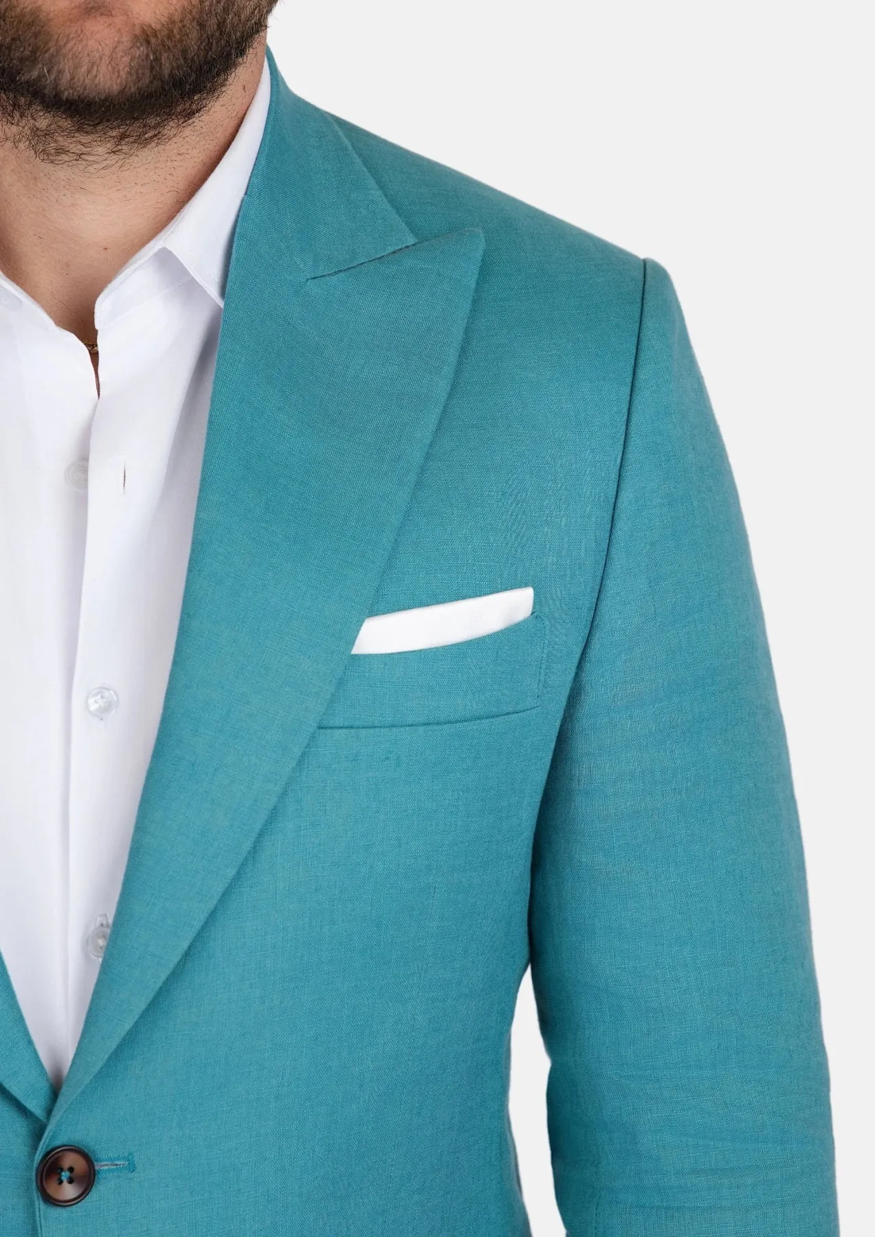 Hudson Turkish Blue Linen Jacket sold by Sartoro product image thumbnail 2