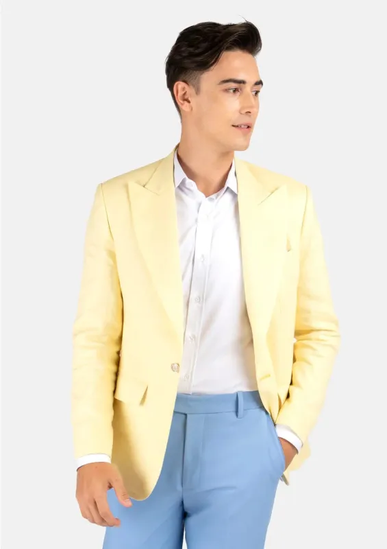 Liberty Light Yellow Linen Jacket sold by Sartoro