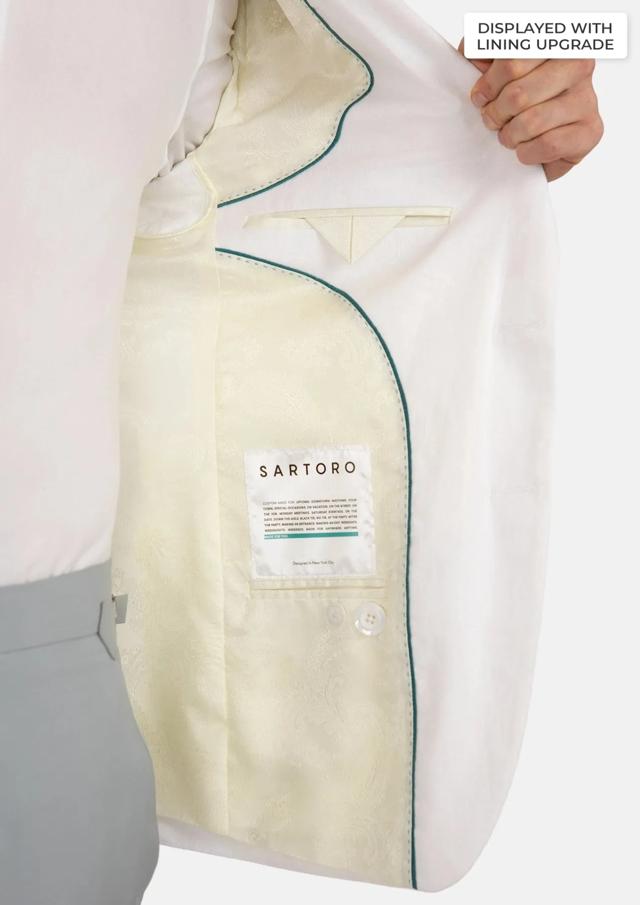 Astor White Linen Jacket sold by Sartoro product image thumbnail 4
