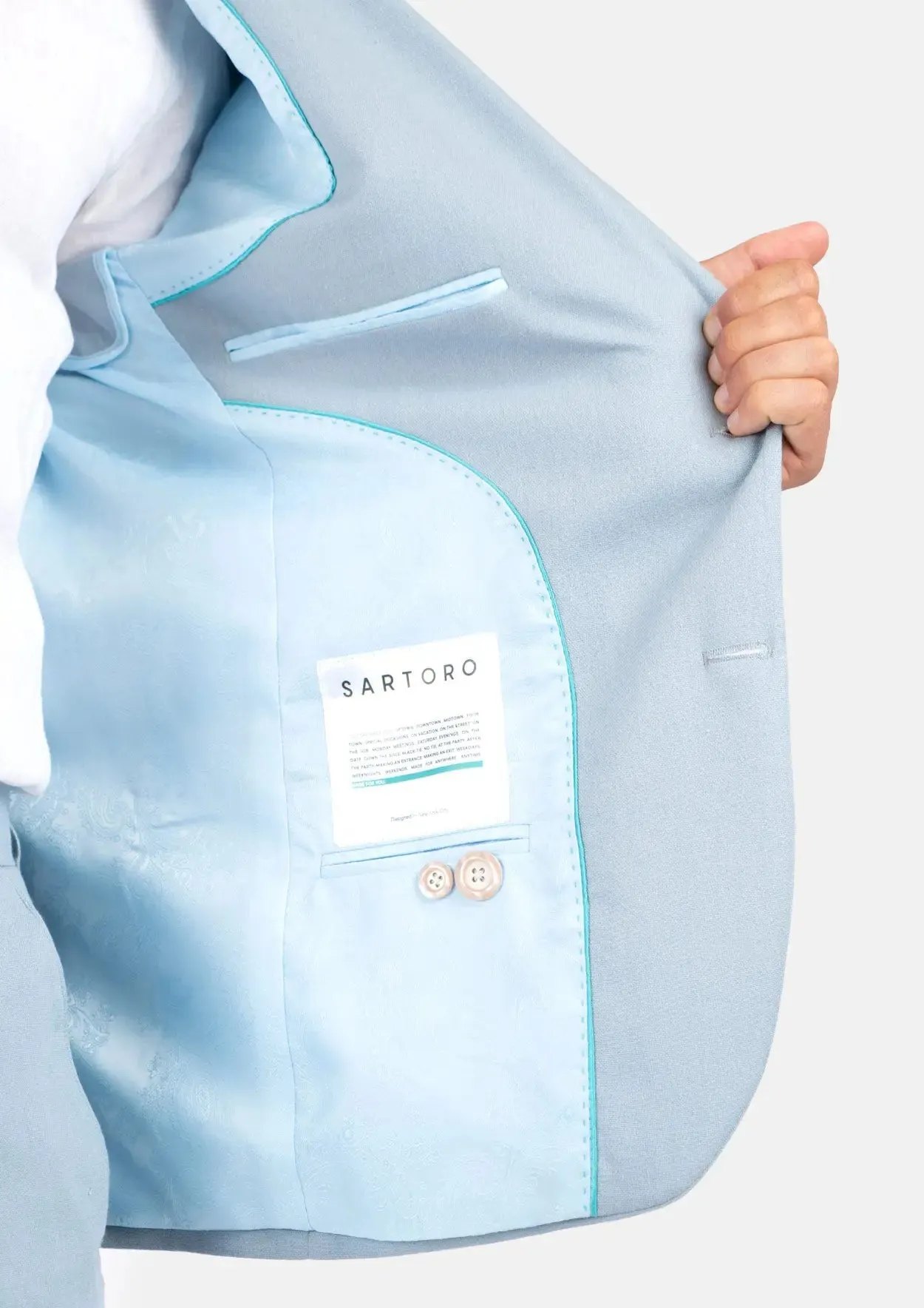 Astor Maya Blue Linen Blend Suit sold by Sartoro product image thumbnail 4