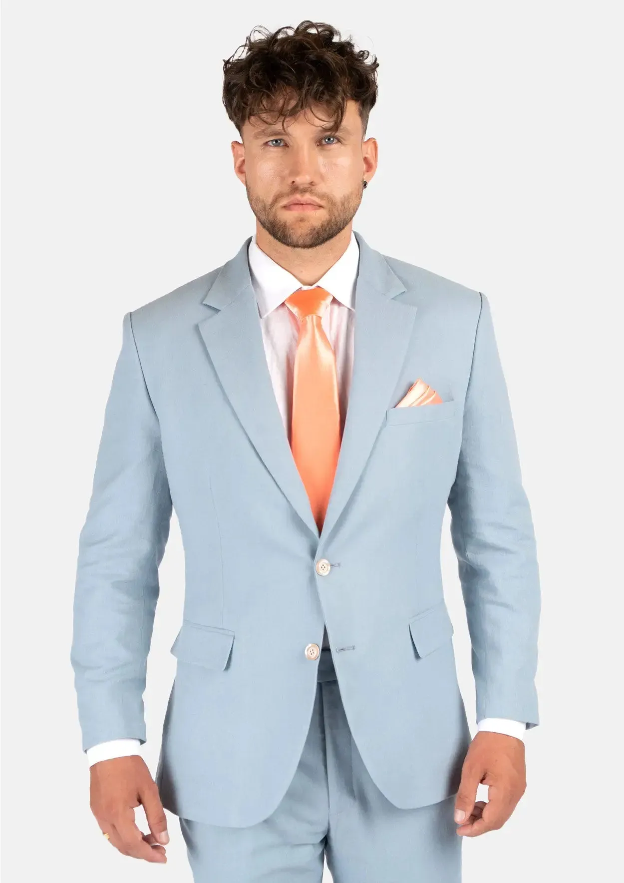 Astor Maya Blue Linen Blend Suit sold by Sartoro
