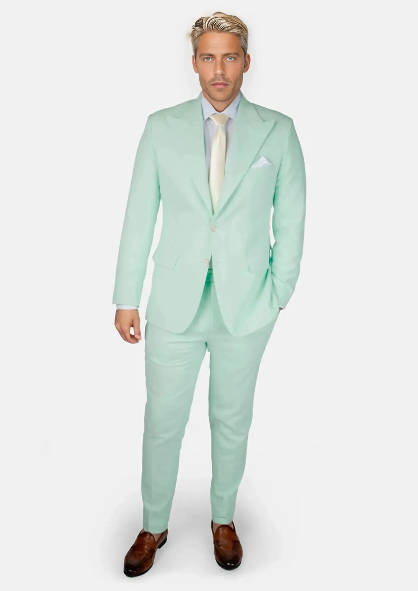 Hudson Mint Green Linen Blend Suit sold by Sartoro product image thumbnail 3