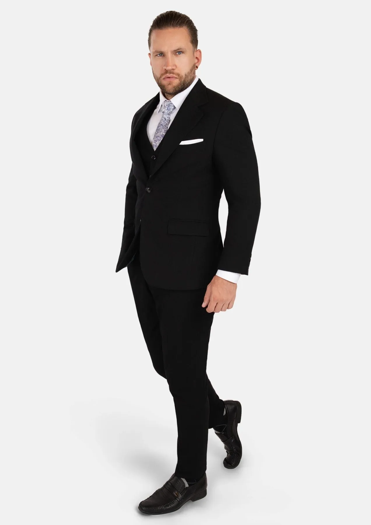 Ellis Black Linen Blend Suit sold by Sartoro product image thumbnail 5