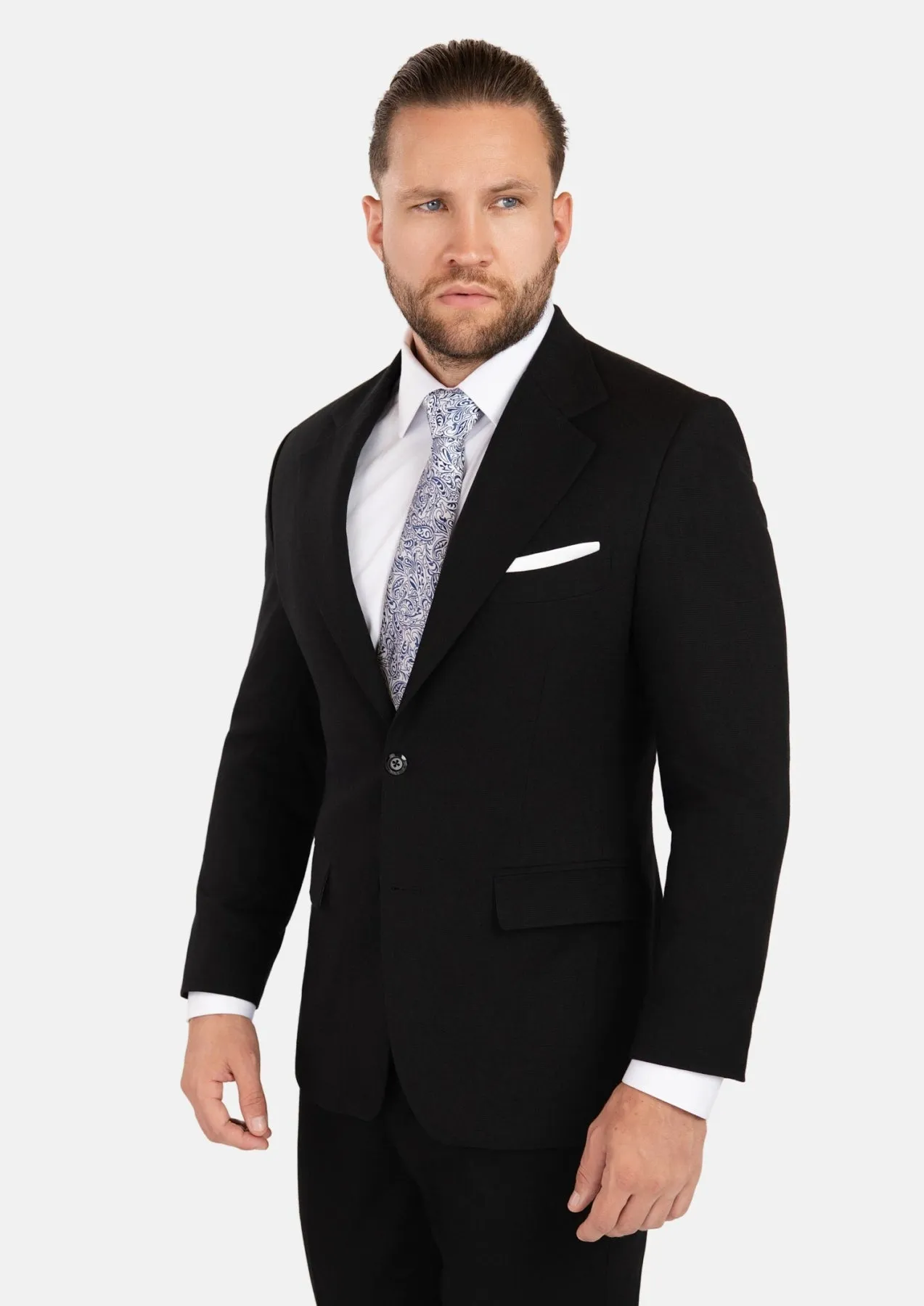 Ellis Black Linen Blend Suit sold by Sartoro product image thumbnail 3