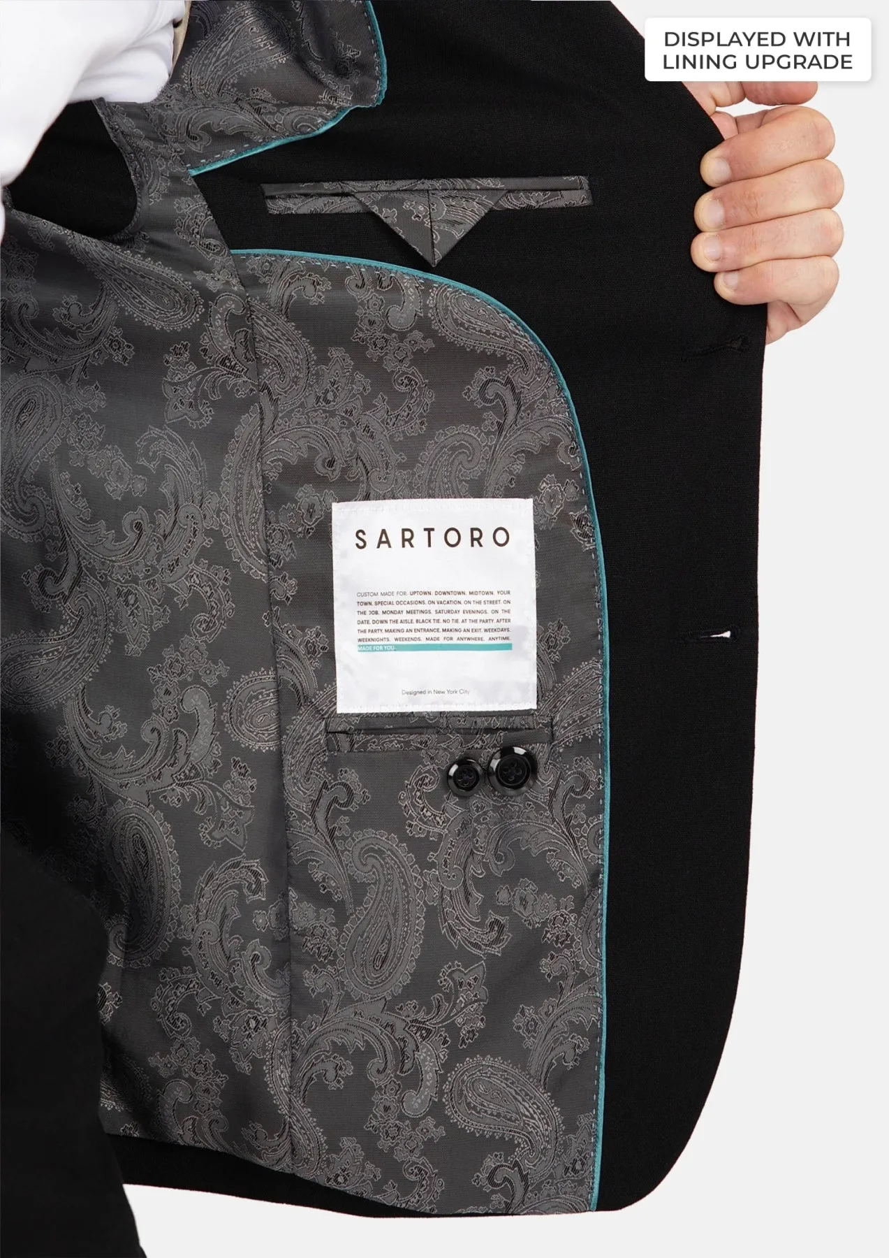 Ellis Black Linen Blend Suit sold by Sartoro product image thumbnail 4