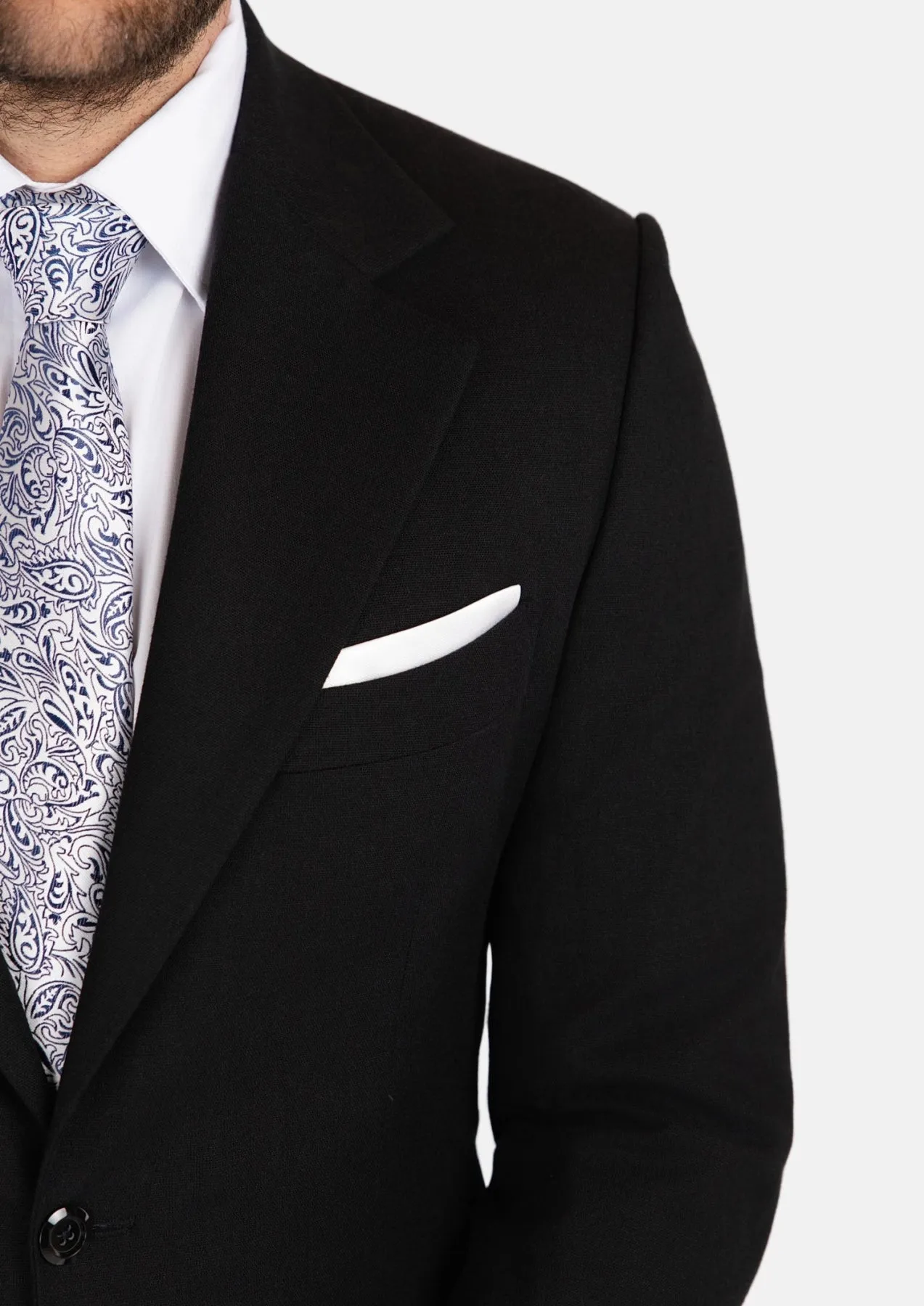 Ellis Black Linen Blend Suit sold by Sartoro product image thumbnail 2