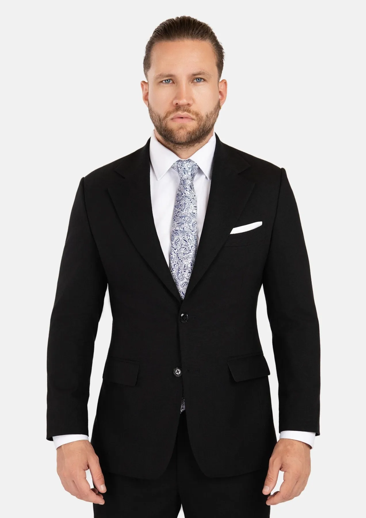 Ellis Black Linen Blend Suit sold by Sartoro