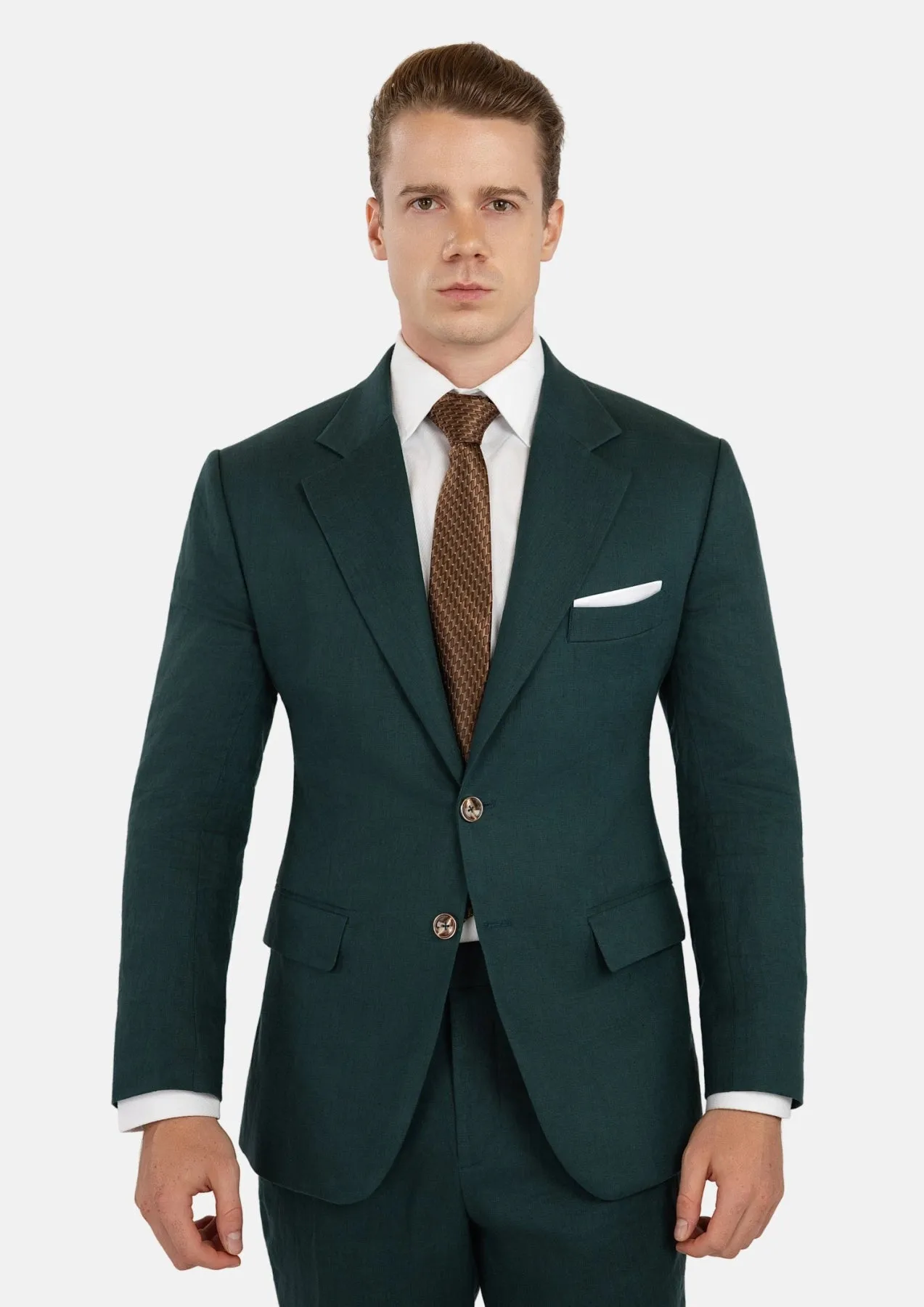 Hudson Phthalo Green Linen Suit sold by Sartoro