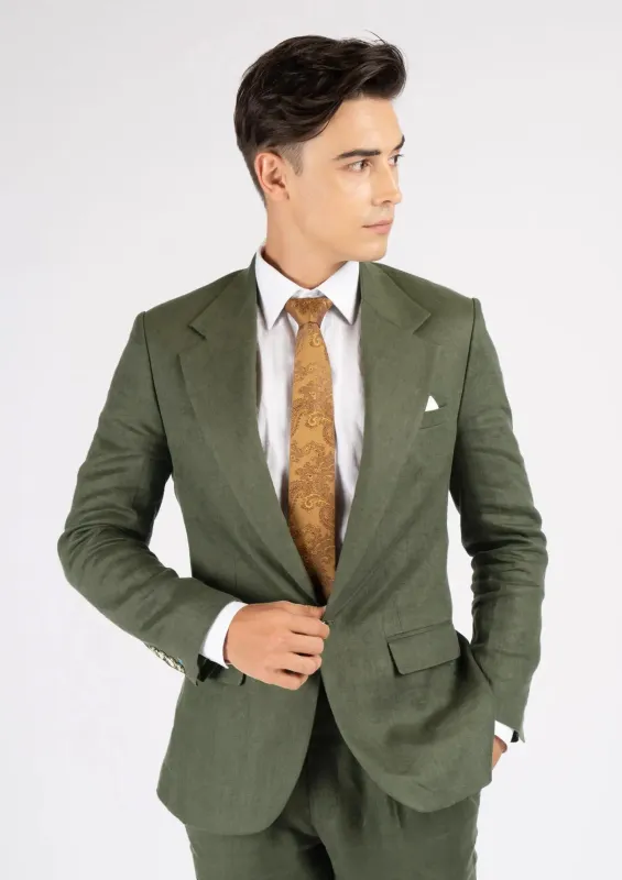 Eldridge Juniper Green Linen Suit sold by Sartoro