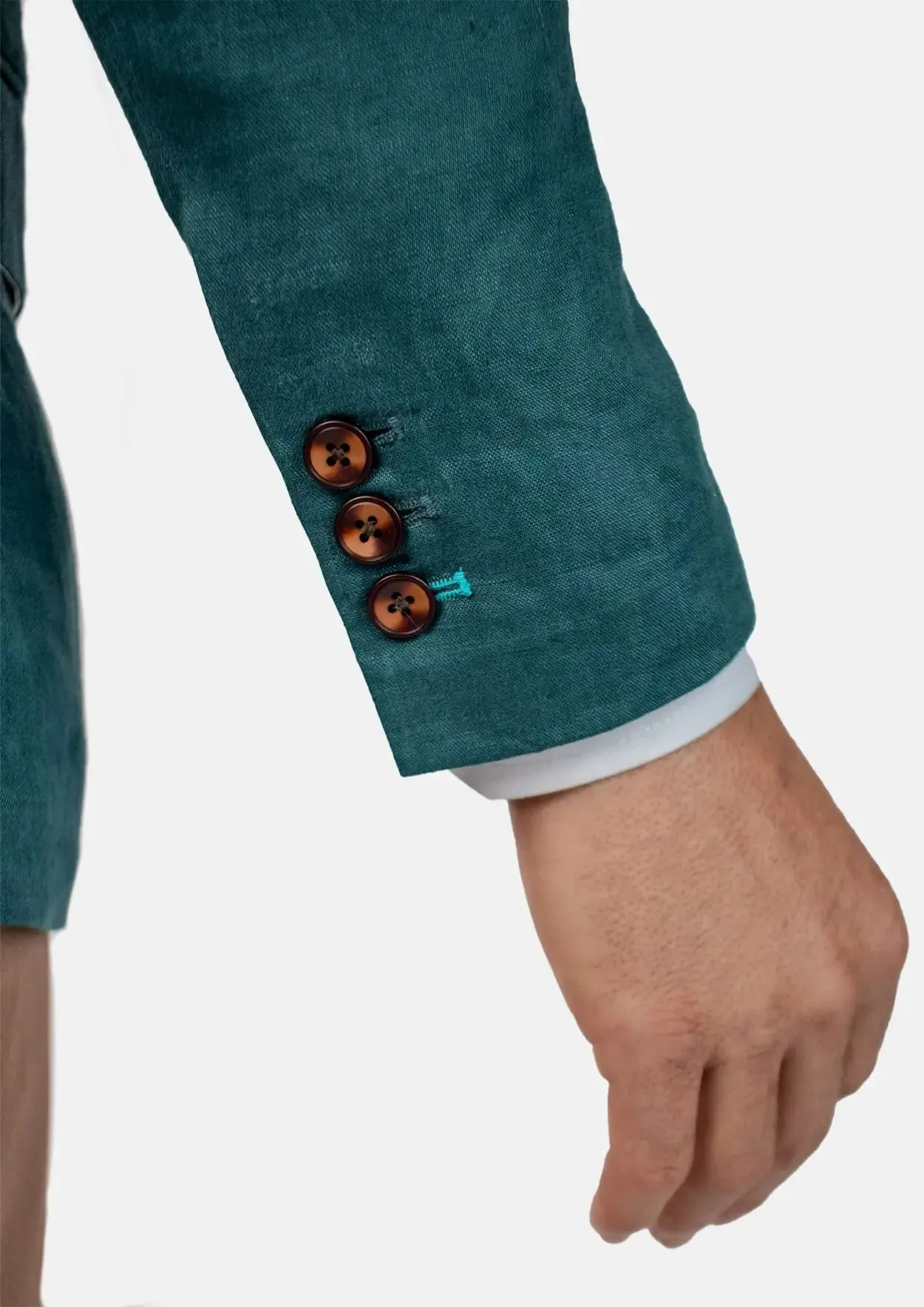 Ellis Deep Teal Linen Suit sold by Sartoro product image thumbnail 5