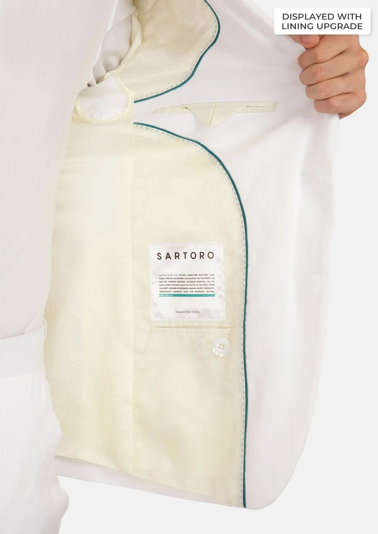 Astor White Linen Suit sold by Sartoro product image thumbnail 4