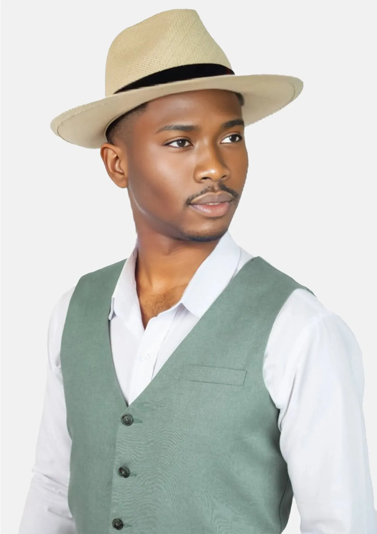 Jade Green Linen Vest sold by Sartoro product image thumbnail 2