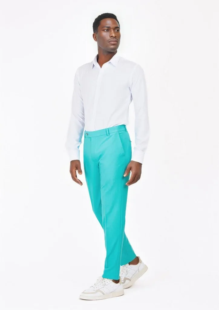 Aqua Blue Stretch Pants sold by Sartoro product image thumbnail 3
