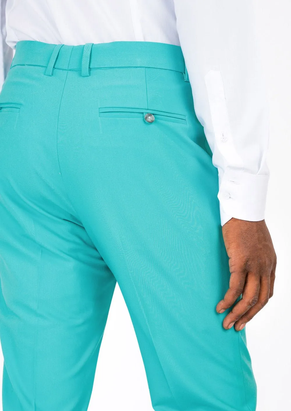 Aqua Blue Stretch Pants sold by Sartoro product image thumbnail 2