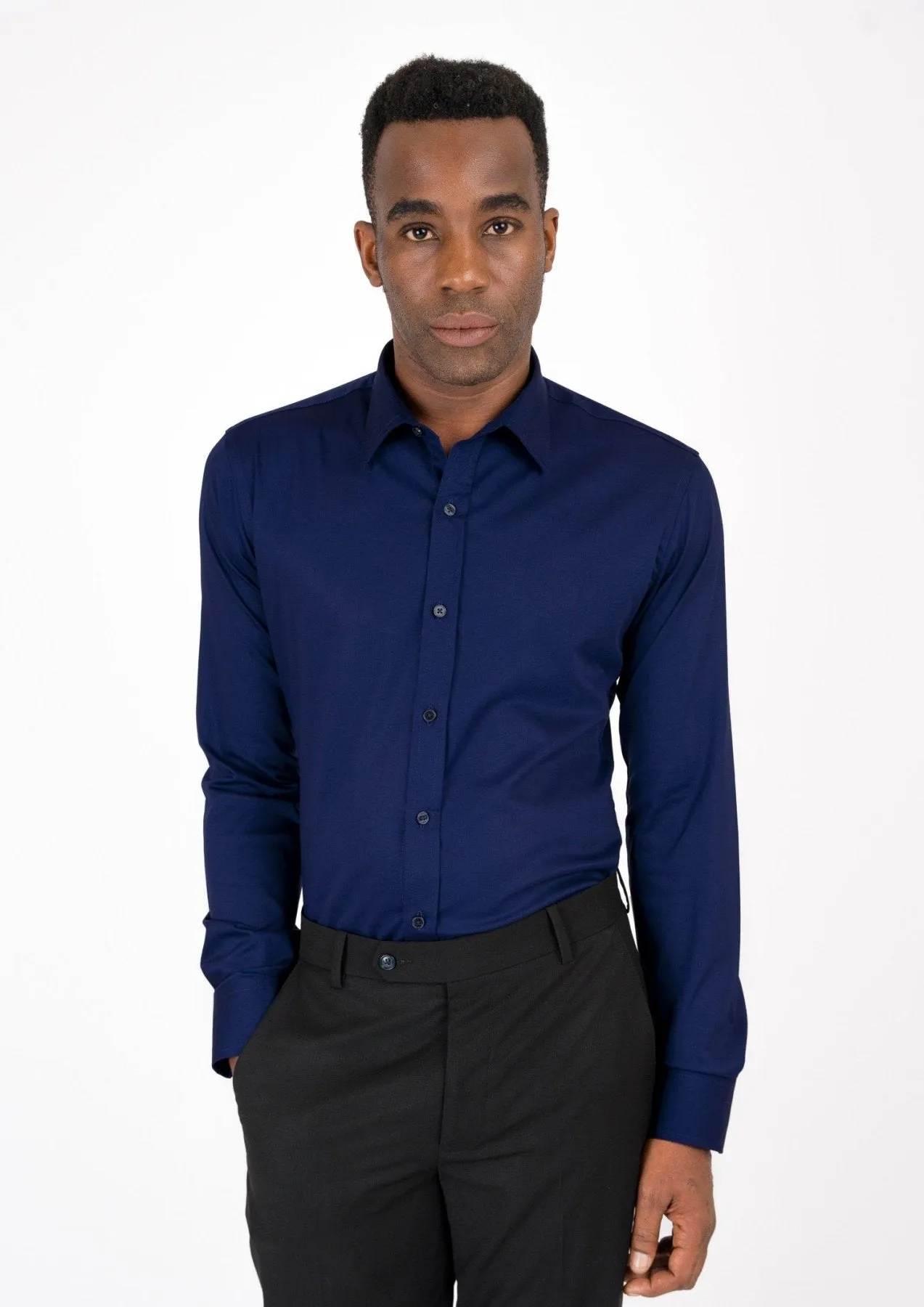 Deep Blue Ultrasoft Bamboo Shirt sold by Sartoro product image thumbnail 5