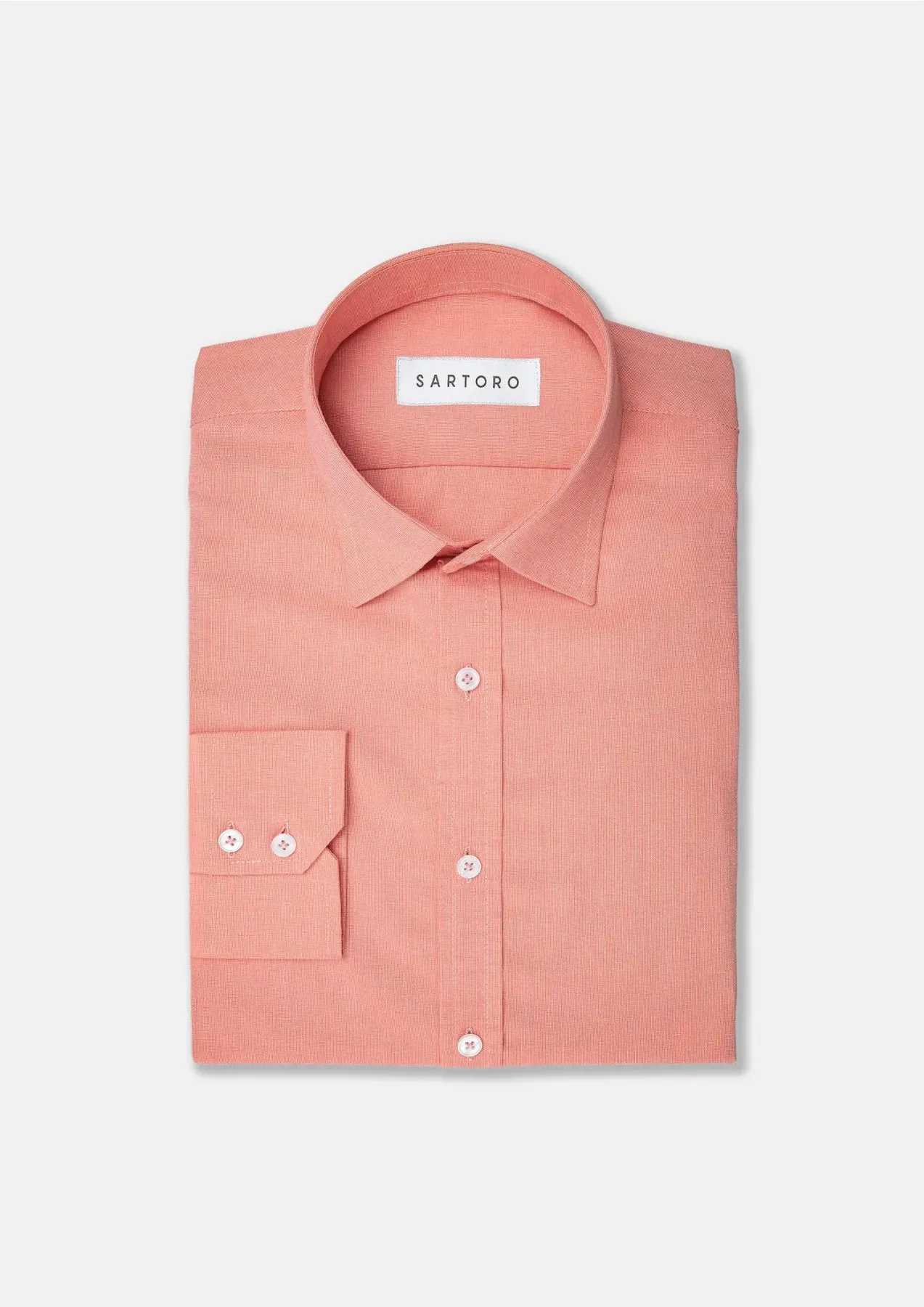 Coral Egyptian Cotton Broadcloth Shirt sold by Sartoro