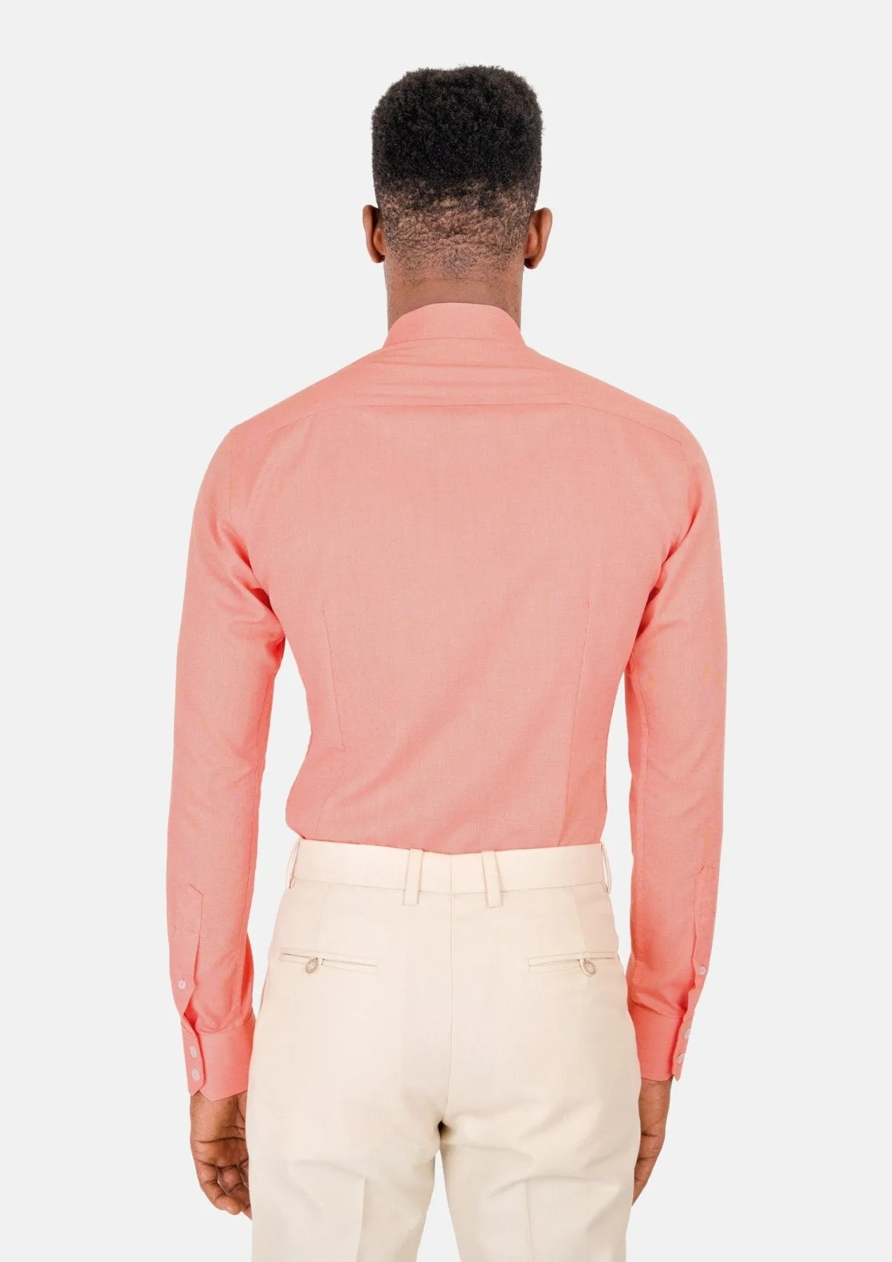 Coral Egyptian Cotton Broadcloth Shirt sold by Sartoro product image thumbnail 5