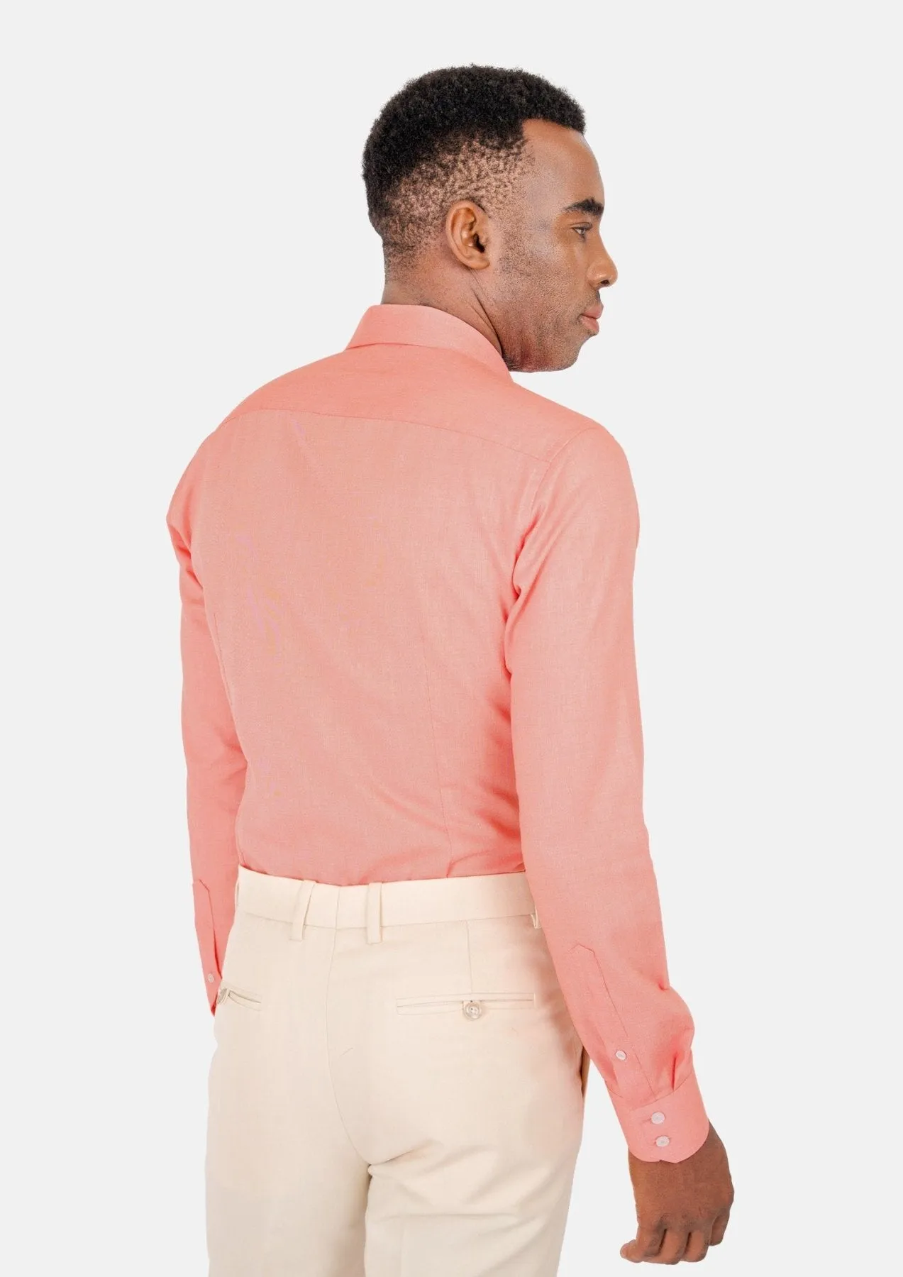 Coral Egyptian Cotton Broadcloth Shirt sold by Sartoro product image thumbnail 4