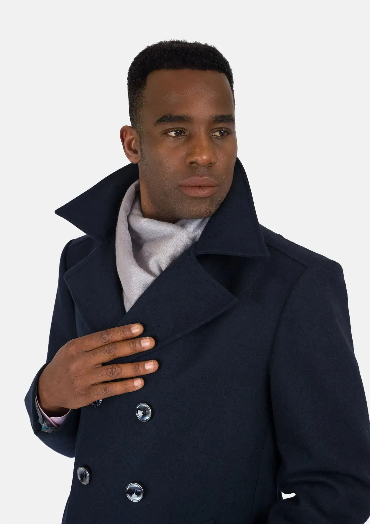 Navy Wool Signature Short Peacoat sold by Sartoro product image thumbnail 2