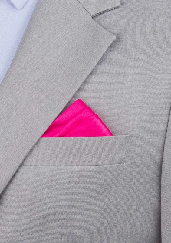 Silk Satin Cerise Pink Pocket Square sold by Sartoro