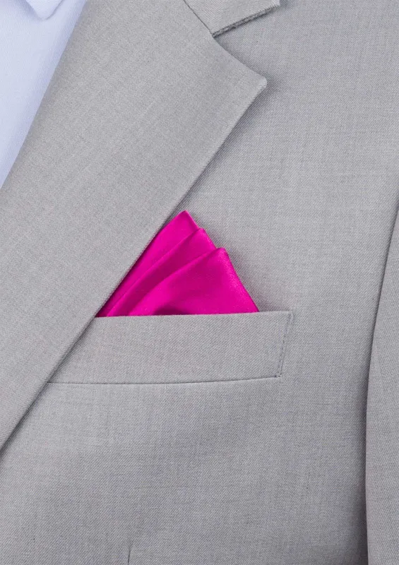Silk Satin Magenta Pocket Square sold by Sartoro
