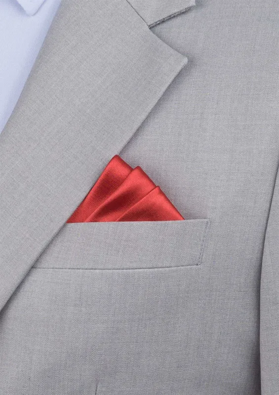 Silk Satin Crimson Red Pocket Square sold by Sartoro
