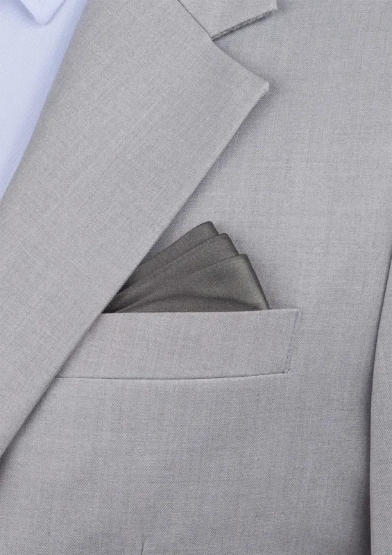 Silk Satin Graphite Grey Pocket Square sold by Sartoro