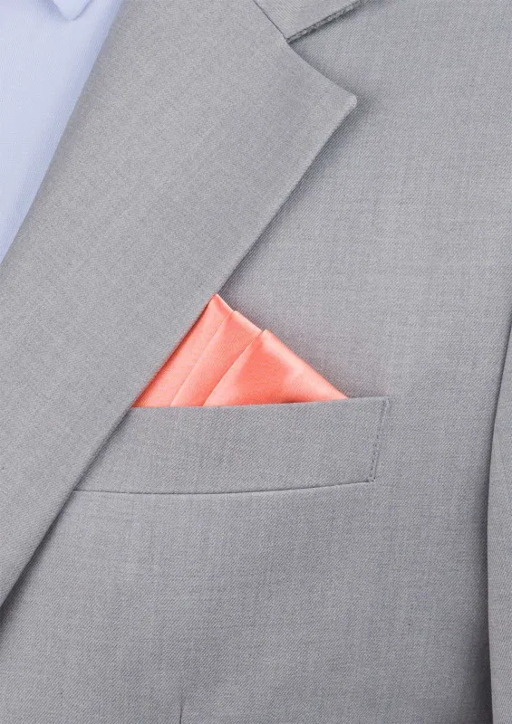 Silk Satin Coral Pocket Square sold by Sartoro