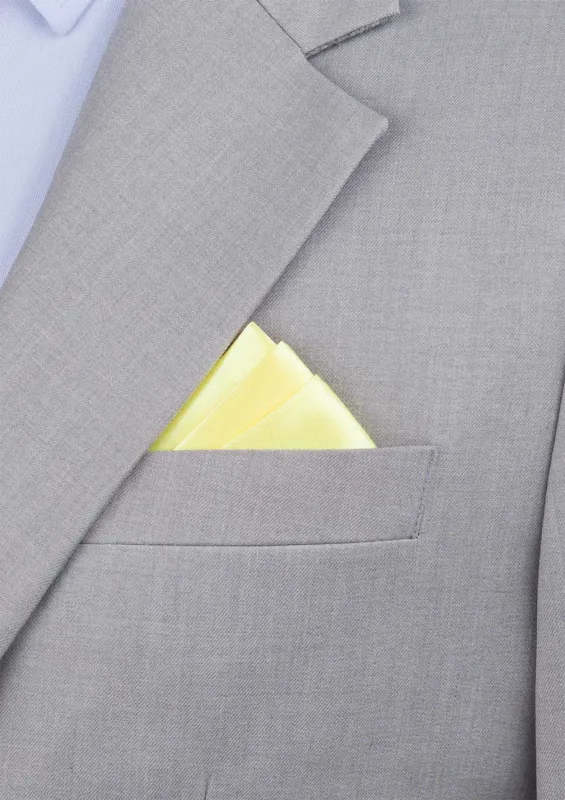 Silk Satin Yellow Pocket Square sold by Sartoro