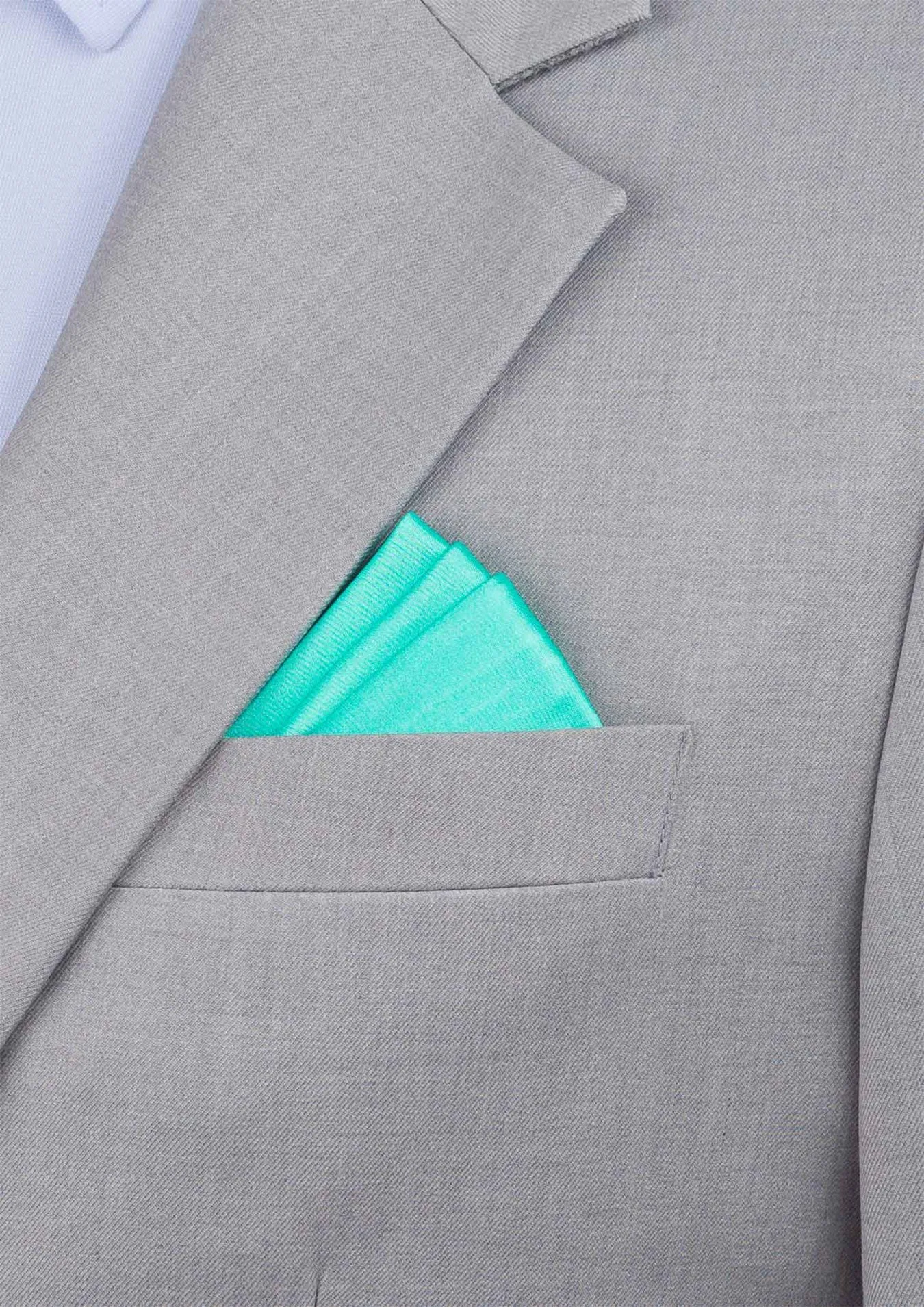 Silk Satin Aquamarine Pocket Square sold by Sartoro