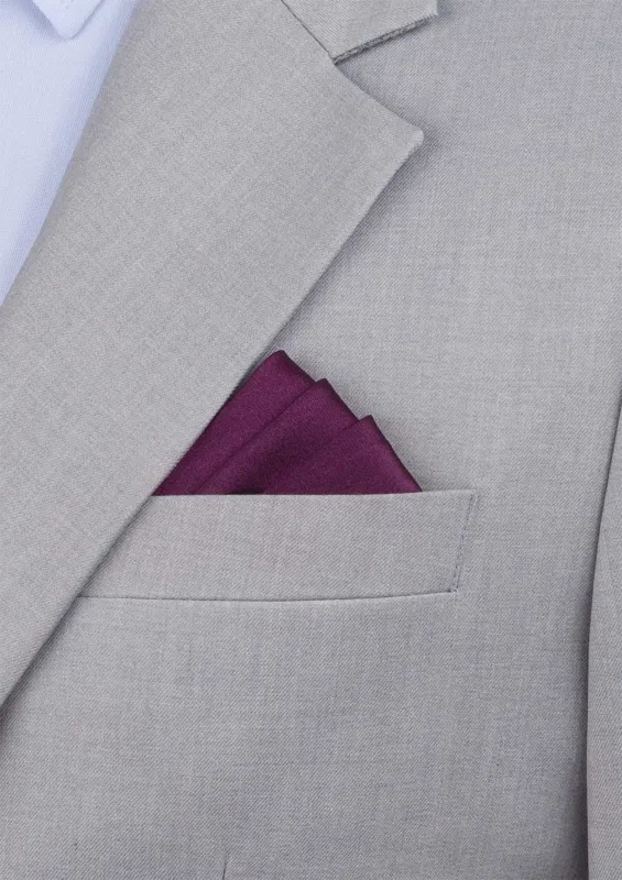 Silk Satin Mulberry Plum Pocket Square sold by Sartoro