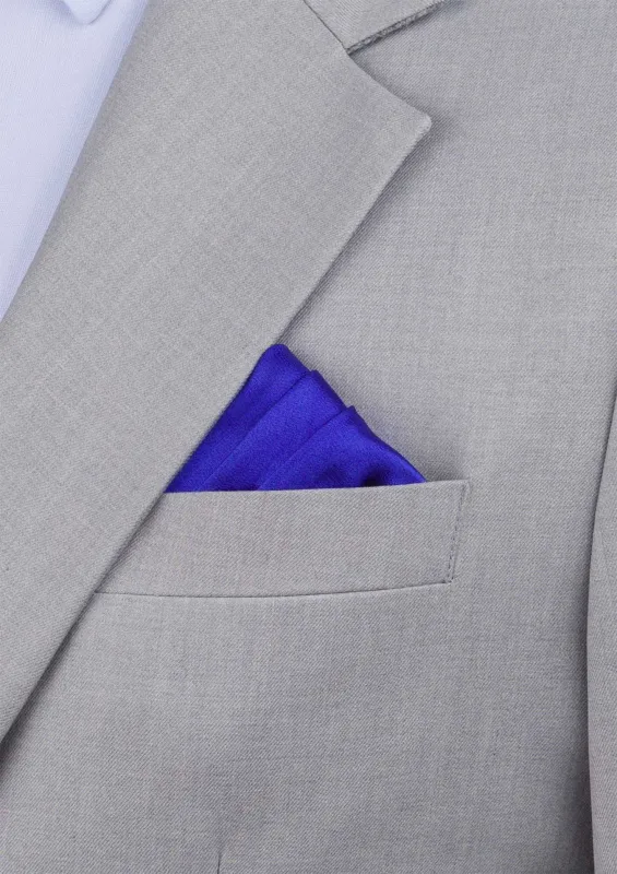 Silk Satin Royal Blue Pocket Square sold by Sartoro