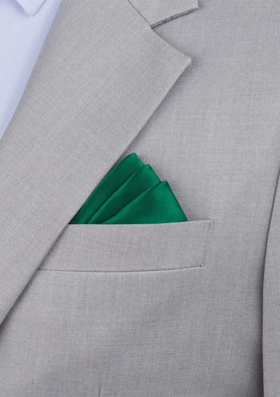Silk Satin Emerald Green Pocket Square sold by Sartoro