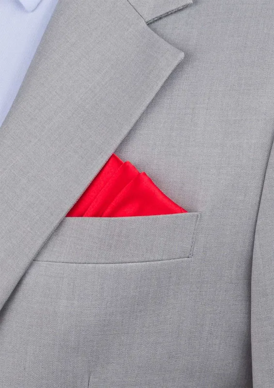 Silk Satin Chili Red Pocket Square sold by Sartoro