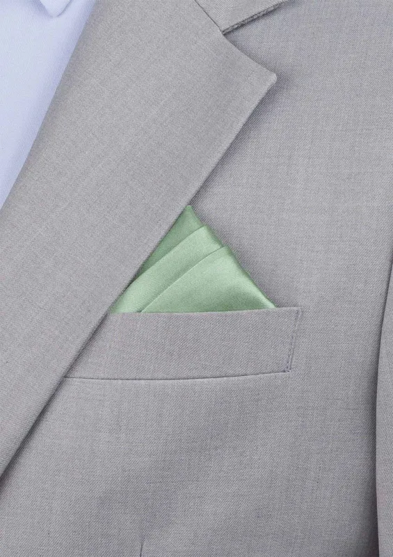 Silk Satin Sage Green Pocket Square sold by Sartoro
