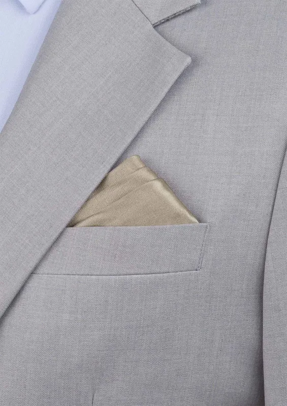 Silver Fox Satin Pocket Square made by Sartoro
