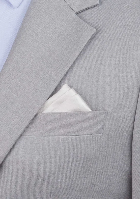 Silk Satin Silver Pearl Pocket Square sold by Sartoro