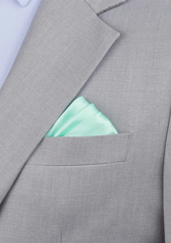 Silk Satin Celeste Blue Pocket Square sold by Sartoro