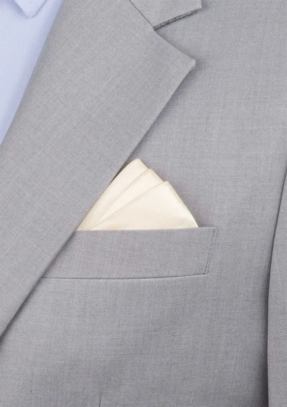 Silk Satin Champagne Pocket Square sold by Sartoro