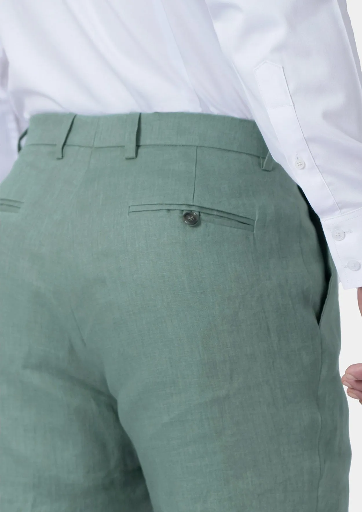 Jade Green Linen Pants sold by Sartoro product image thumbnail 5