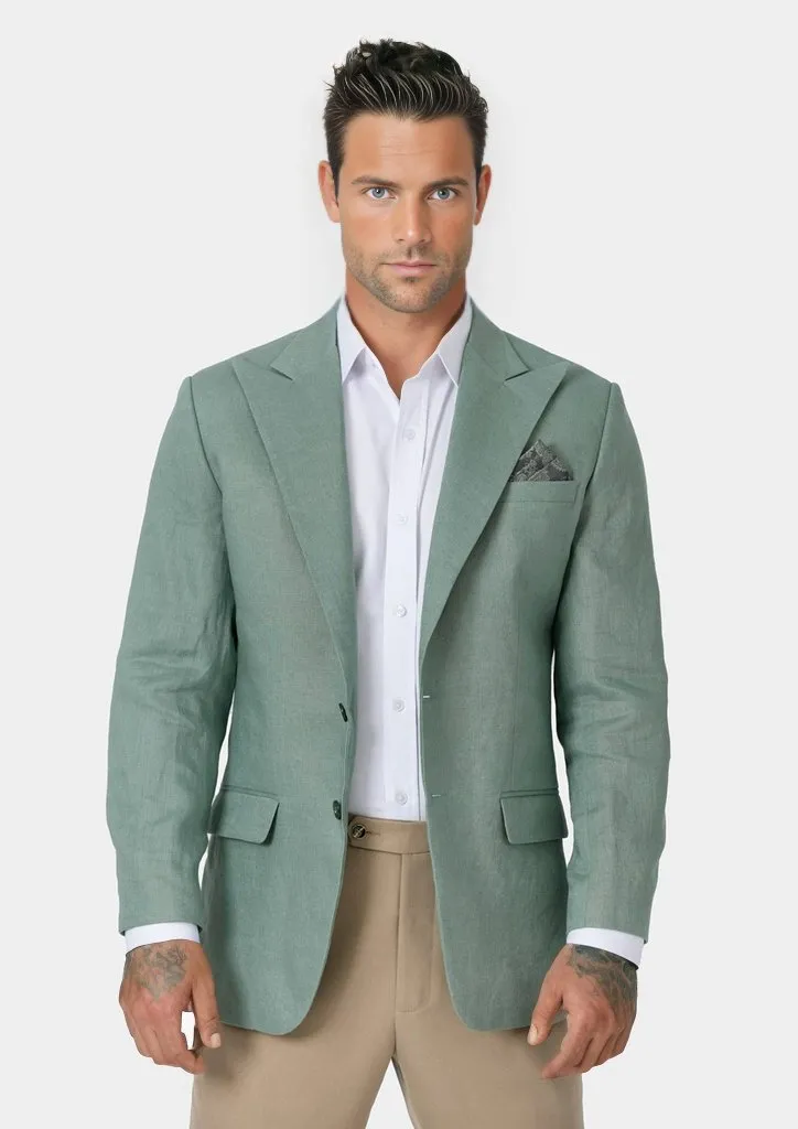 Hudson Jade Green Linen Jacket sold by Sartoro